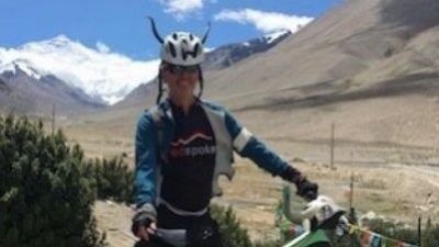 Ged Browne Cycling on the  tour with redspokes